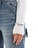 silver plated simple bangle bracelet