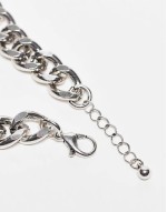 unisex chain bracelet with faux jade stone in silver