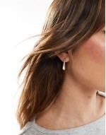 oval hoop earrings in sterling silver