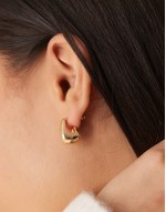 mini molten hoop earrings in gold