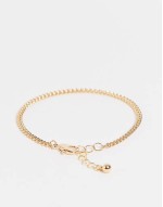 pack of 4 fine chain bracelets in gold tone