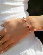 x Misha Grimes strawberry embellished beaded bracelet in red